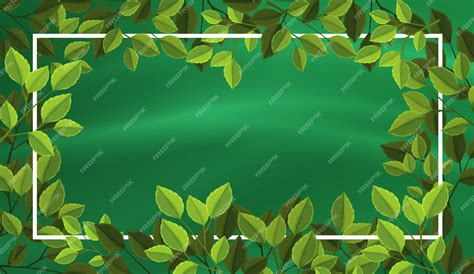 Premium Vector Green Leaf Border Template