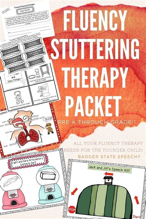 Stuttering Therapy Activity Packet Preschool Early Elementary Speech