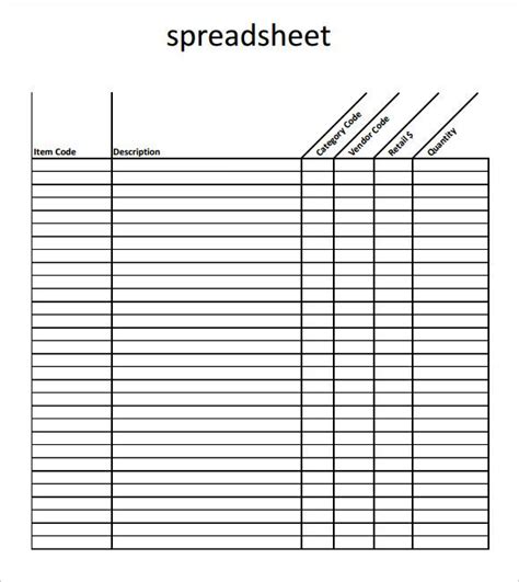 Free Blank Spreadsheet Templates