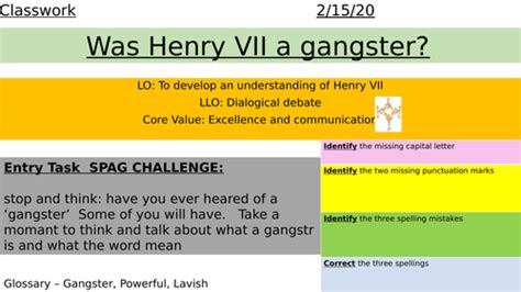 Henry Vii Gangster Teaching Resources