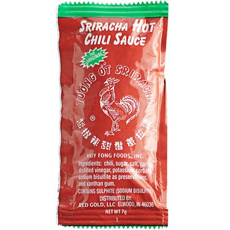 Huy Fong 7 Gram Sriracha Hot Chili Sauce Packets 200 Case