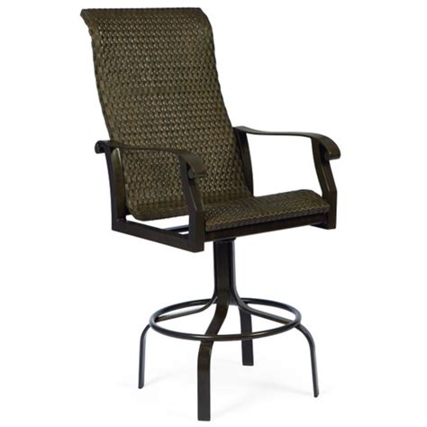 cortland woven swivel bar stool  woodard patio