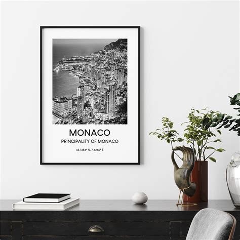 Monaco Print Monaco Travel Poster Minimalist Monaco Wall Art Etsy Uk