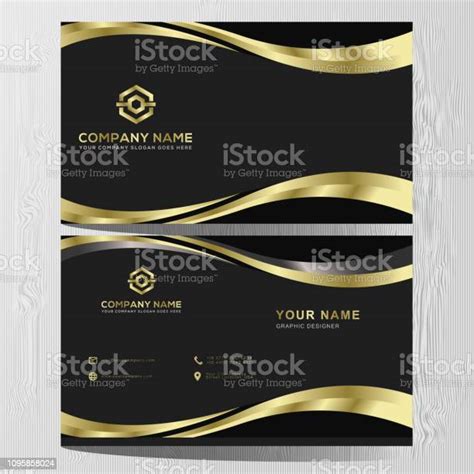 Luxury And Elegant Black Gold Business Cards Template On Black