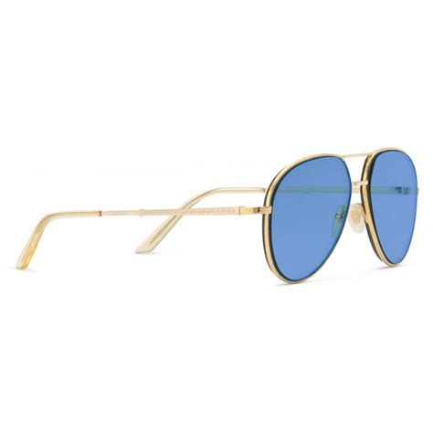 gucci aviator metal sunglasses gold with yellow detail gucci eyewear avvenice