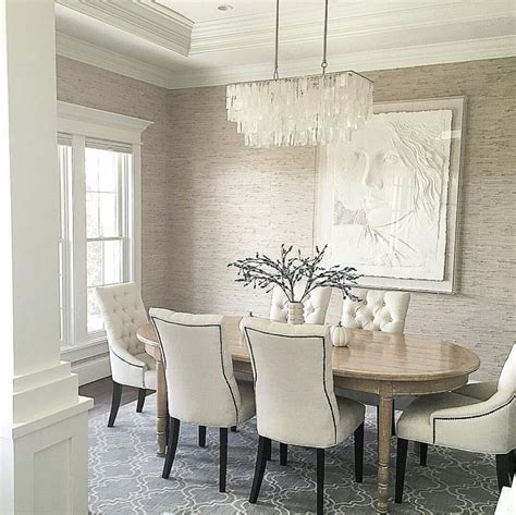Grasscloth Wallpaper Dining Room Decor Dining Chairs Room Decor