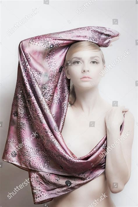 Porcelain Naked Attractive Lady Playing Silk Editorial Stock Photo Stock Image Shutterstock