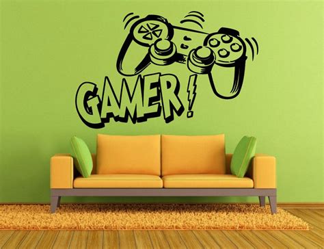 Vinyl Wall Decal Joystick Video Games Gamer Room Cool Art