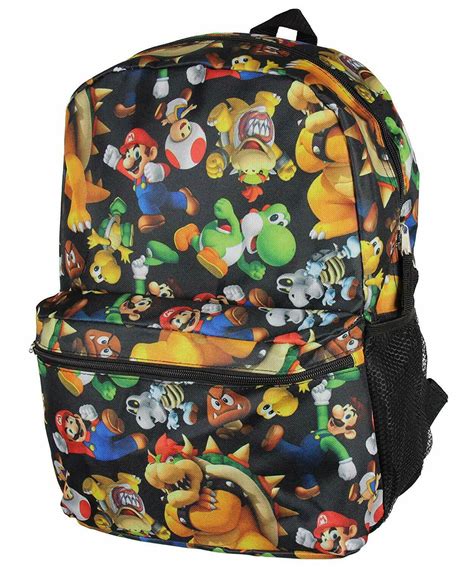 Licensed Super Mario Bros Backpack All Over Character Print 16