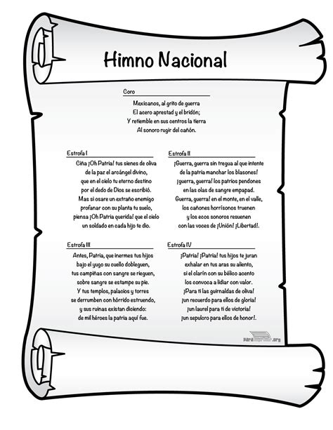 Himno Nacional Mexico Para Imprimir