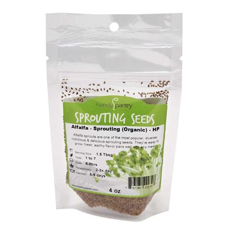 Organic Alfalfa Sprouting Seed 4 Oz Handy Pantry Brand High Sprout