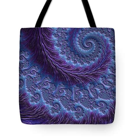 Purple And Blue Spiralling Fractal Tote Bag For Sale By Mo Barton