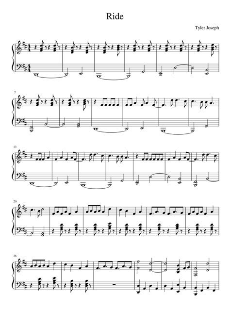 The official video for twenty one pilots'. Ride (Twenty one pilots) sheet music for Piano download ...