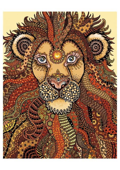 Janelle Dimmett Majestic Lion Notecard Patterns In Nature Lion Art