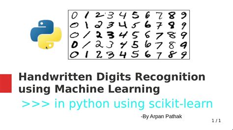 Handwritten Digits Recognition In Python Using Scikit Learn Youtube