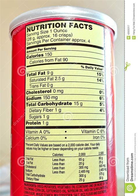 33 Pringles Nutrition Facts Label Labels Design Ideas 2020 Images