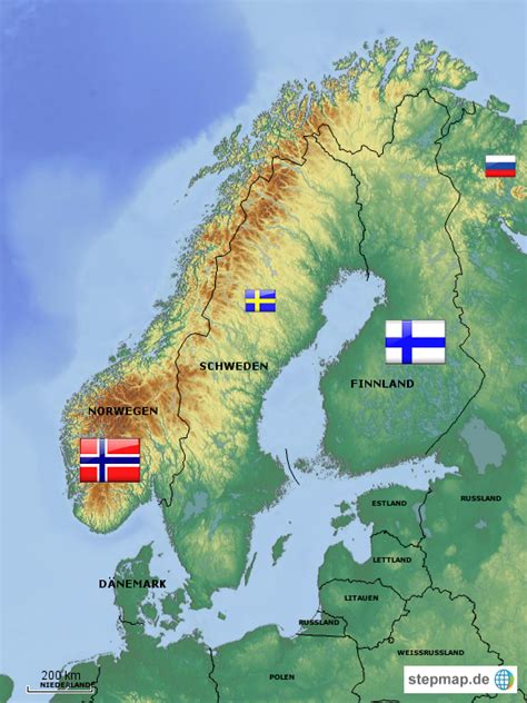Stepmap Skandinavien Landkarte Für Deutschland