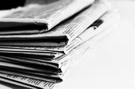 Newspapers Folded Monochrome Stock Photo Image Of Editorial Copy