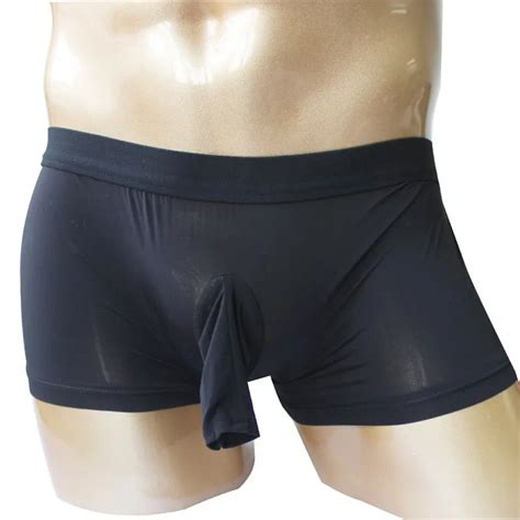 sexy men s boxers stretch sissy panties funny underwear with open penis sheath mens gay