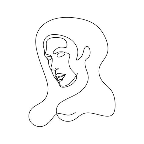 Worldwide shipping available at society6.com. Abstract Face One Line Drawing Portrait Minimalistic ...