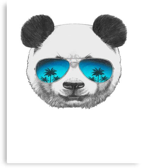Cool Panda Wearing Sunglasses Canvas Print By Teezie82 Redbubble
