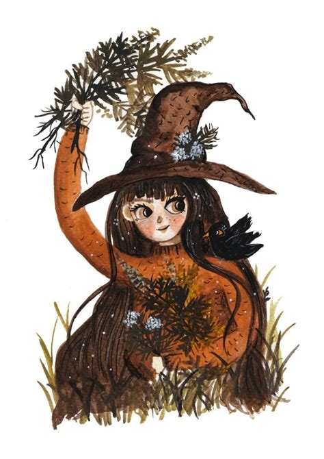 Witch Painting Witch Art Watercolor Art Prints Watercolor