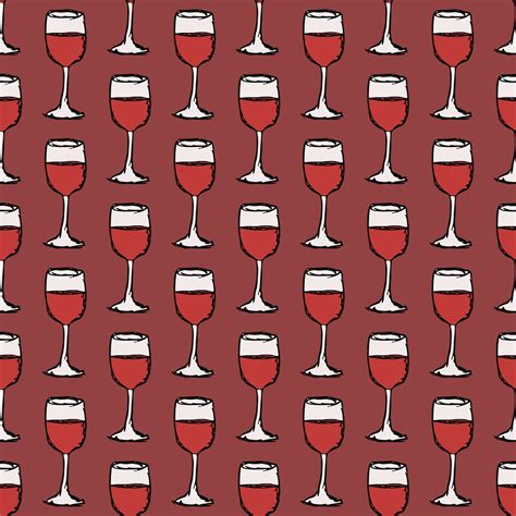 Seamless Wine Pattern Vector Doodle Illustration With Wine Icon