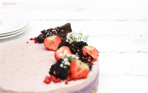 Cheesecake is a sweet dessert consisting of one or more layers. Blackberry & strawberry cheesecake | The Little Blog Of Vegan