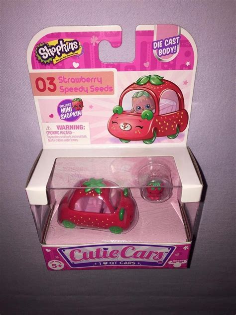 Shopkins Cutie Cars 03 Strawberry Speedy Seeds Die Cast New