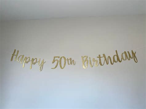 Happy 50th Birthday Banner Personalized Happy 50th Birthday Etsy