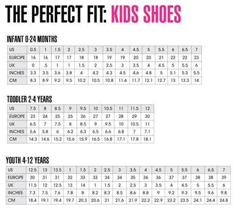 Kids Shoes Birth 12 Years Old Toddler Shoe Size Chart Shoe Size