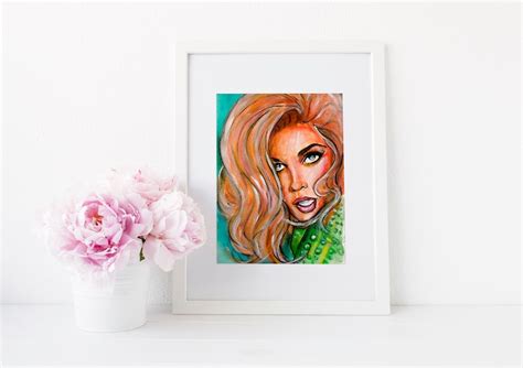 4 Portraits Inspired By Ann Margret Pink Fur Vintage Movie Etsy