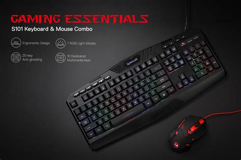 Redragon S101 5 Wired Rgb Gaming Keyboard And Mouse Combo Black Cairo Mega Store