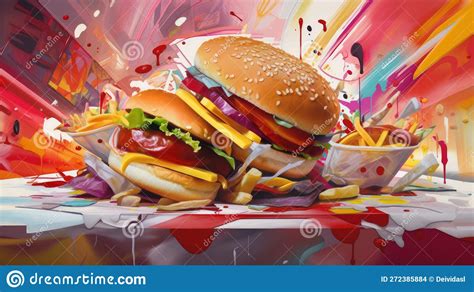 Satisfy Your Cravings with this Surrealist Hamburger Digital Painting