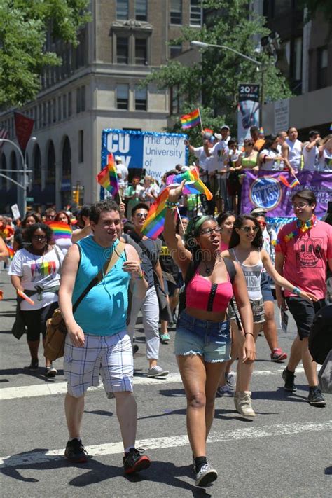 LGBT Pride Parade Participants In New York City Editorial Stock Photo Image Of Demonstration