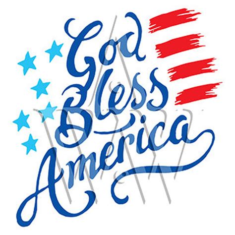 God Bless America Flag Png Svg Dxf Eps Patriotic Clip Art Etsy