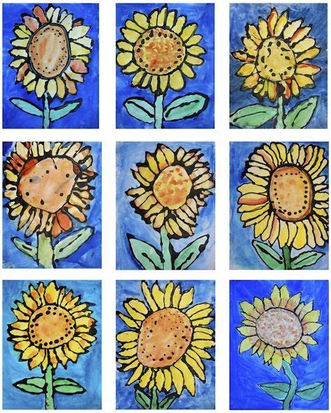 Van Goghs Sunflowers 1st Grade Paintings Spring Art Projects