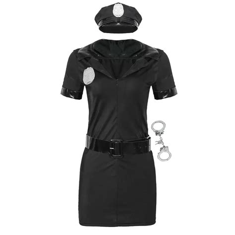 Sexy Costumes Black Halloween Costumes Women Police Cosplay Costume