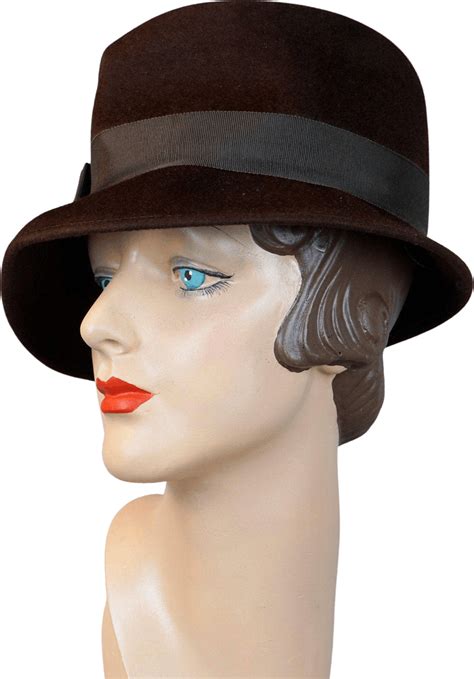 Vintage 40s Brown Felt Hat By 40s Brown Slouchy Fedora Free