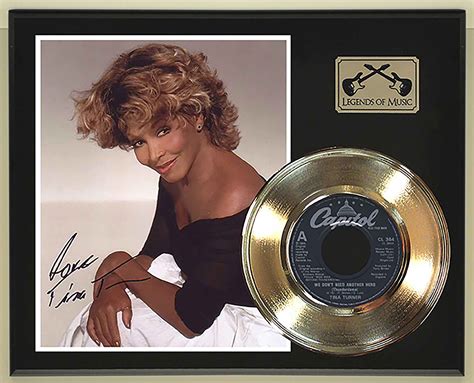 Tina Turner We Dont Need Another Hero Reproduction Signed Gold 45 Record Ltd Edition Display