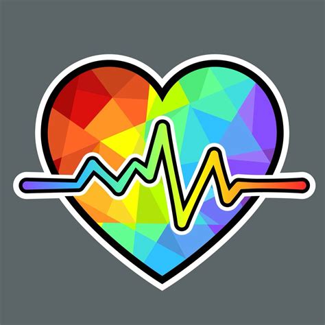 Rainbow Heart And Pulse By Karianne Hutchinson Illustration Lgbtq