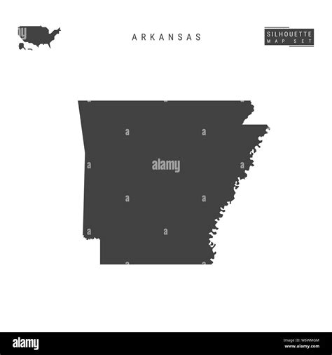 Arkansas Us State Blank Map Isolated On White Background High Detailed