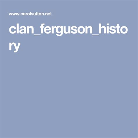 Rather, it actually builds relationships. clan_ferguson_history | Ferguson, Clan, Family history