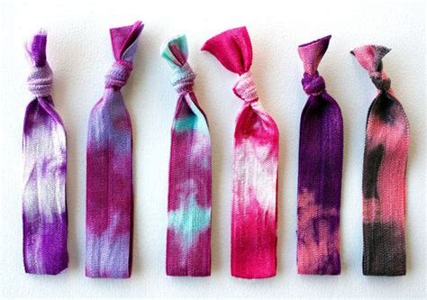 Homemade Elastic Hair Ties Tie Dye Hair Tie Dye Crafts Tie Dye