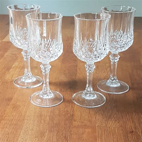 4 Vintage Cristal Darques Durand 24 Lead Crystal Wine Glasses In