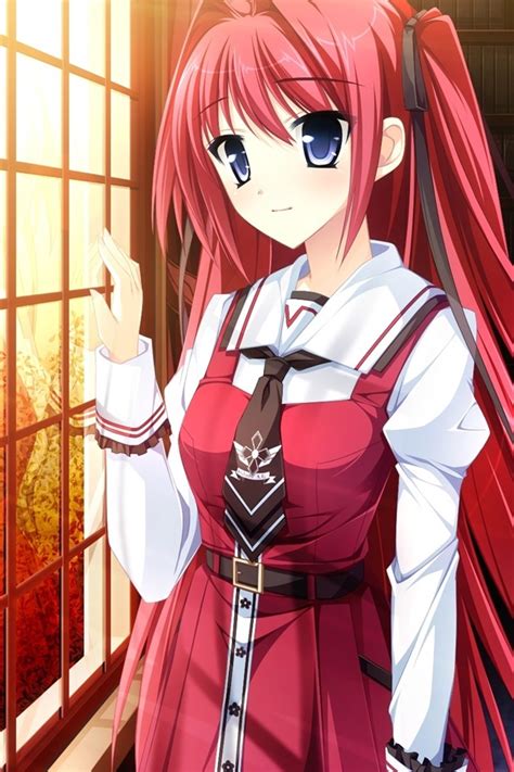 Wallpaper Red Hair Anime Girl Look At Window 2560x1440 Qhd Picture Image