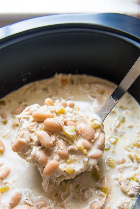 Layer chicken, great northern beans, and corn into a slow cooker. Crock Pot White Chicken Chili