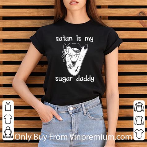 hot satan is my sugar daddy hand lip shirt hoodie sweater longsleeve t shirt