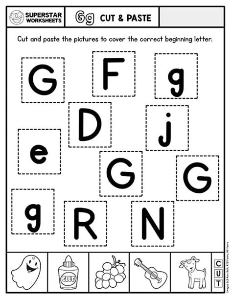 Cut And Paste Phonics Worksheets For Kindergarten Worksheets For