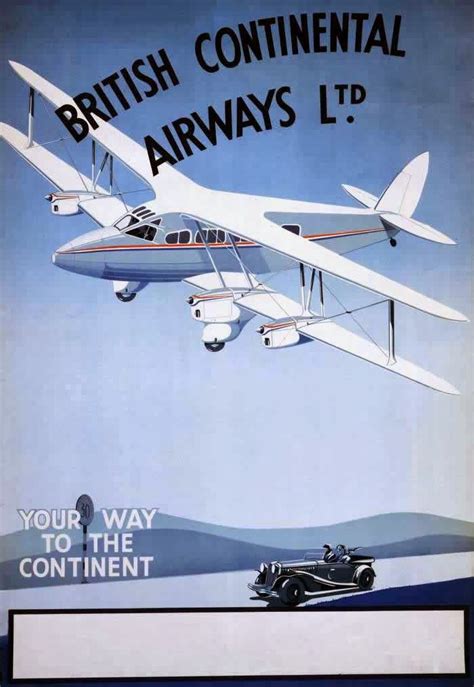Vintage British Aviation Posters Ca 1920s 1930s Aviation Posters